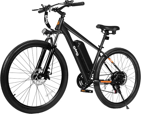 Qlife Racer Electric Bike for Adults - 21-Speed Mountain Lightweight Ebike with Peak 1000W Brushless Motor,48V 375Wh Removable Battery,26X2.1 Tire