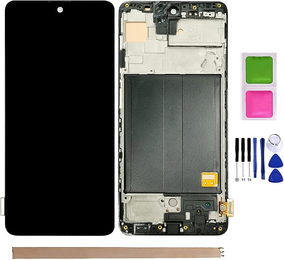 Galaxy A51 Screen Replacement A51 LCD Display A515U Touch Digitizer Assembly for Samsung Galaxy A51 2019 SM-A515U SM-A515F A515W A515X Screen with Repair Part Tools (A515 LCD with Frame)