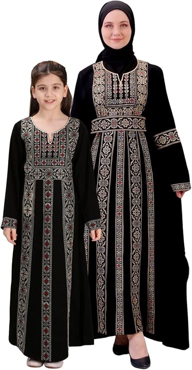 Marwa Fashion Palestinian Thobe Dress for Women - Traditional Palestinian Dress for Girl with Beautiful embroidery - Dress for Wedding, Parties and Dinner