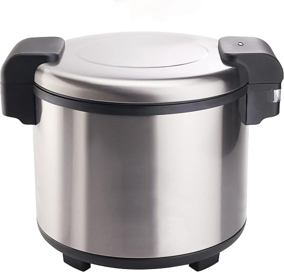 Winco 100 Cups Silver Commercial-Grade Electric Rice Warmer | Holds 100 cups, Locks in moisture, Easy cleanup, Energy-efficient, 103W power, Great for Rice, Hot Holding and Buffets