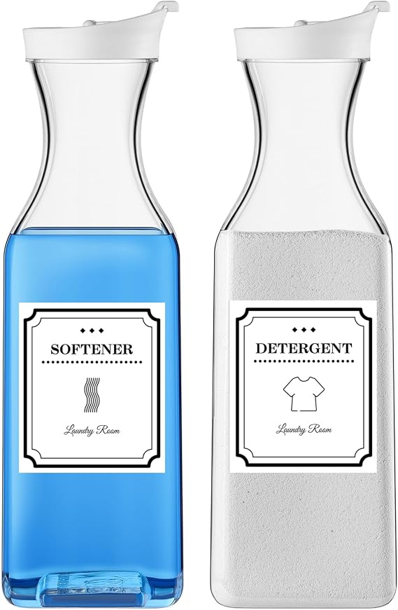 54oz Laundry Detergent Dispenser,Liquid Container,Plastic,2 Pack White