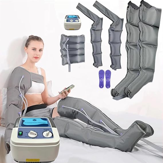 Full Leg Air Compression Massager Machine for Blood Circulation & Lymphatic Drainage - Pressotherapy Boots with 30-Min Timer, Pain Relief for Lipedema