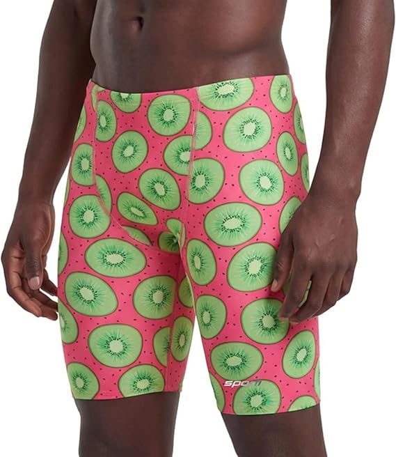 Sporti Men's Athletic Jammer Swimsuit, Abstract Printed Training Suit