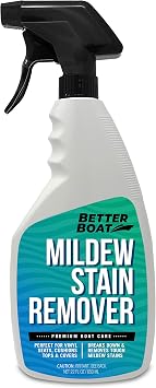 Better Boat Mold and Mildew Stain Remover 22oz Spray for Fabric Vinyl Tile Grout, Removes Mold Stains on Boat Seats Bathroom Shower Patio Furniture Carpet Canvas