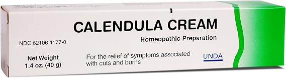 UNDA Calendula Cream | Homeopathic Remedy for The Temporary Relief of Symptoms Associated with Minor Cuts and Burns | 1.4 Ounces