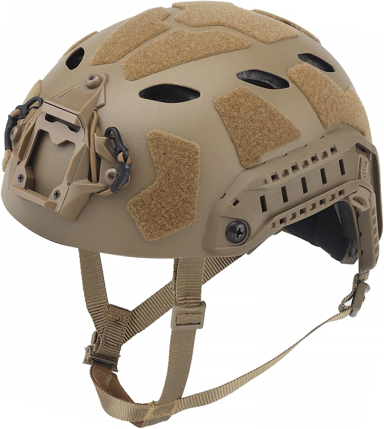 Lightweight Airsoft Helmet, High Cut Integrated Helmet with NVG Mount Base, Side Rails,Pre-Slotted Headset Strap for Outdoor Sports, CS