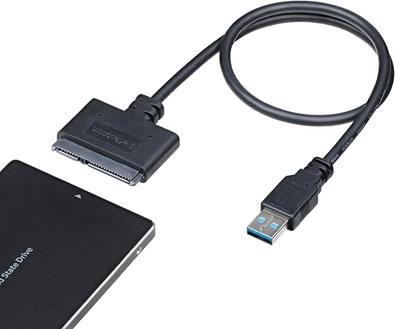 StarTech SATA to USB Adapter, USB 5Gbps to 2.5in SATA III Hard Drive Reader, HDD SSD to USB-A Adapter Cable for Windows Laptops and Macbooks