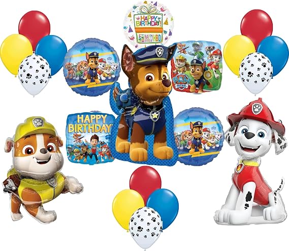 Paw Pups Chase Rubble Marshall on Patrol Birthday Party Supplies Balloons