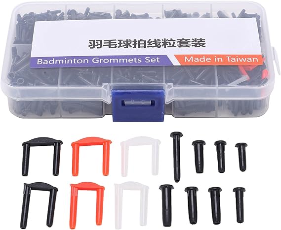 Badminton Grommet Set Replacement Kit with Racket Eyelets, String Protector, Repair Tools for Outdoor Sports