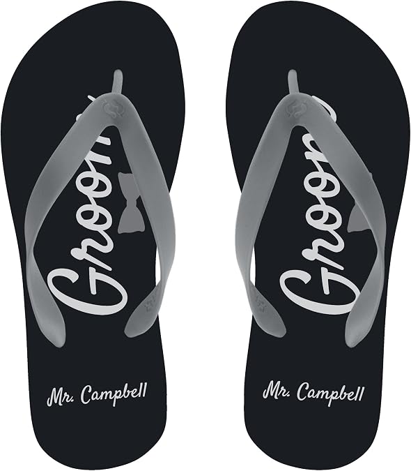 Personalized Groom Wedding/Honeymoon Flip Flops