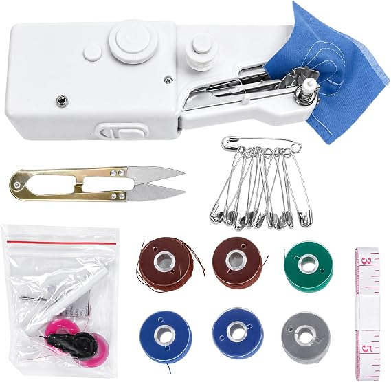 Handheld Sewing Machine, Mini Sewing Machine with Complete Accessory Kit | Portable Sewing Machines for Quick Repairs, Portable Mini Sewing Machine for Beginners & Professionals