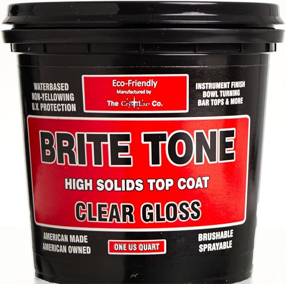 CrystaLac Brite Tone High Solids Polyurethane Instrument Finish 32 oz Quart (Clear Gloss)