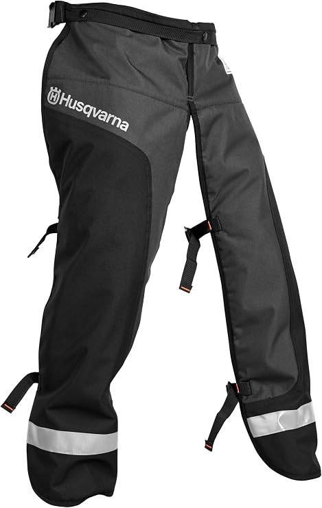 Husqvarna 587160702 Apron Chainsaw Chaps, 38-Inch, Black Apron | Chain saw safety equipment with functional design, 5 protective layers, adjustable belt, and gear pocket, UL certified gear