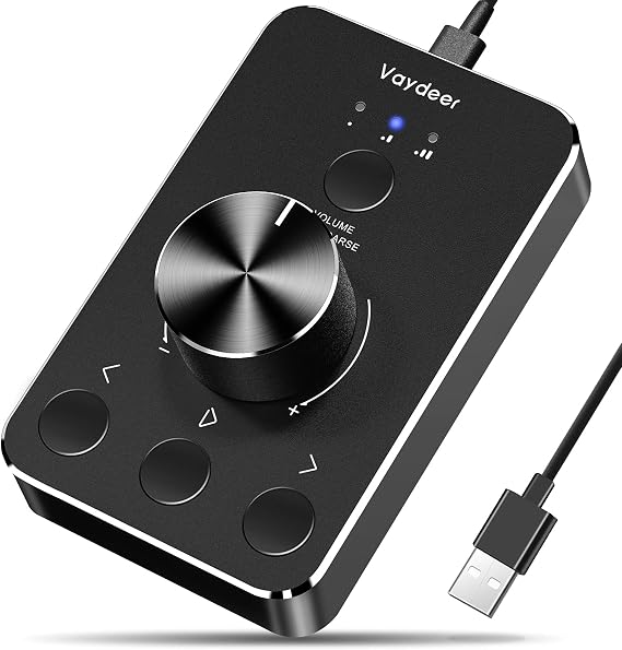 VAYDEER Volume Controller USB PC Speaker Amplifier Switcher Audio Adjuster with Mute Function Support for Win7/8/10/MAC