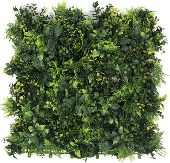 ULAND Artificial Plants Wall, 12 PCS of 50 x 50cm, Grass Wall Panels, Greenery Hedges, Living Backdrop Fence Screening, Home Garden Outdoor Wall Decoration (12, A213)