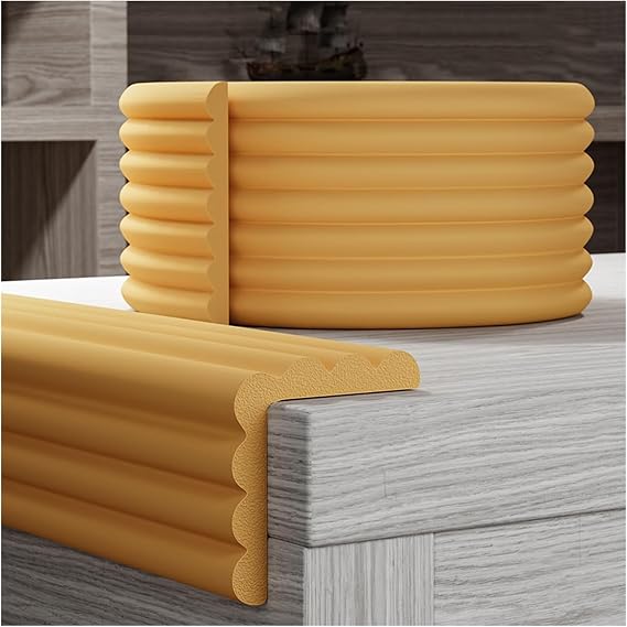 Corner Protectors,Foam Edge Protectors, Edge Corner Protector Guards, Sharp Edge Corner Edge Foam Padding, Wall Edge Bumpers Pole, Table Protector Cushion, Strong Adhesive(Woody,2pcs)