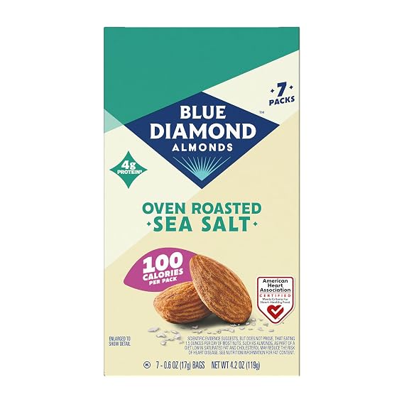 Blue Diamond Almonds, Oven Roasted, Sea Salt, 7 ct