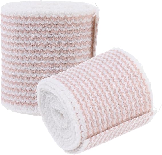 Generic 2pcs Self-Adhesive Compression with High Rubber String Material, Beige Sports Wrap for Support and Wound Dressing