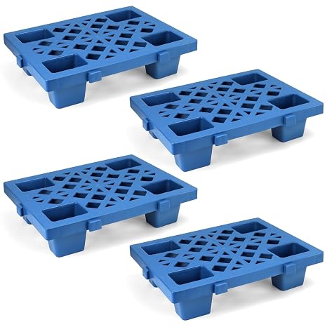 4 Pcs Plastic Pallets, Heavy Duty Floor Pallets for Basement Storage