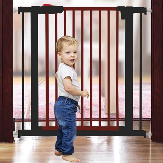 Safety Gate Auto Close Swing Shut Stair Fence Without Drilling Safety Gates Stairs Pressure Fit Pet Fence for Baby, Children, Toddlers, Pets/186-195Cm