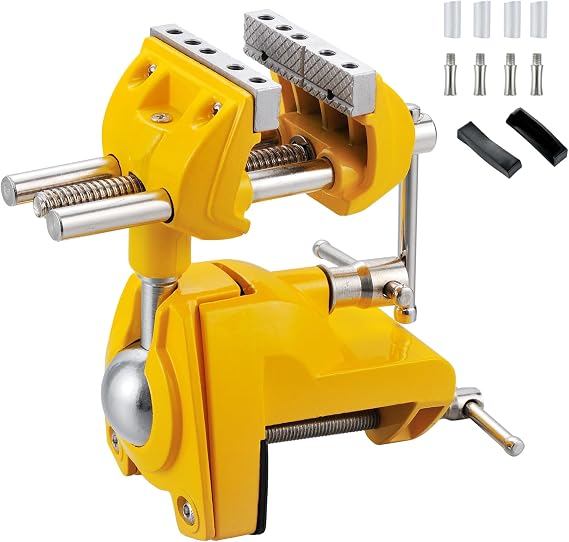 MAXMAN Bench Vise, 360 Cast Steel Swivel Base, 3 inch Multi-Purpose Clamp