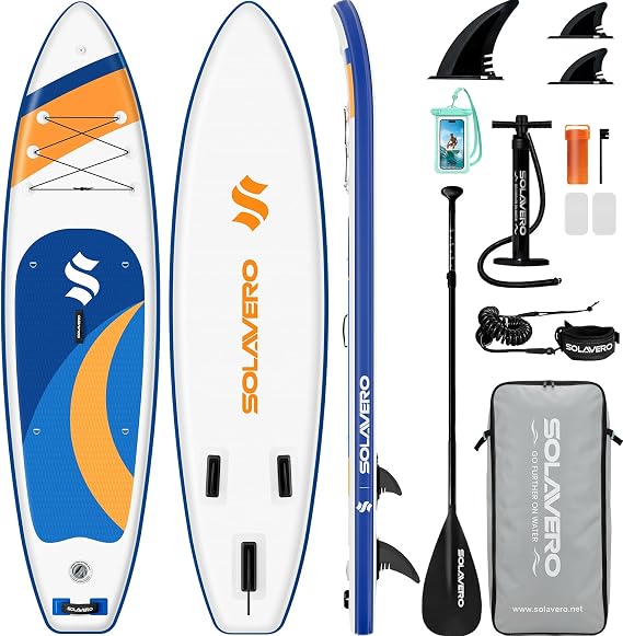 SOLAVERO 11'Inflatable Stand Up Paddle Board Kit, for Adults & Youth