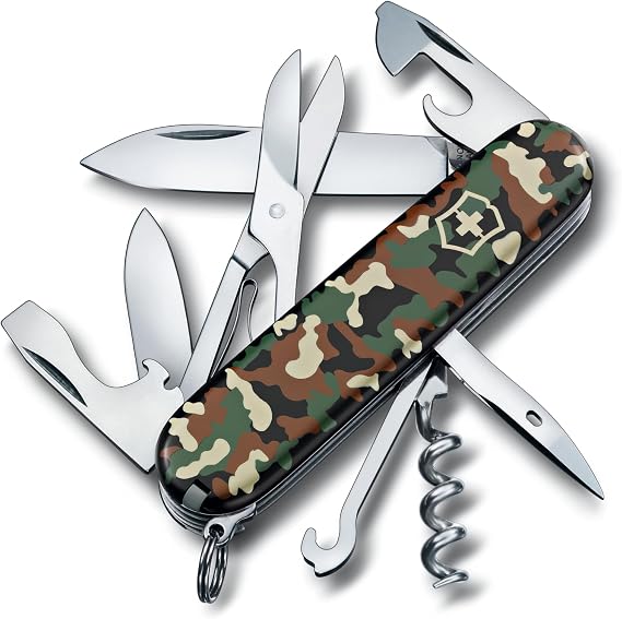 Victorinox Climber Swiss Army Knife Multi-Function Knife Trekking Hiking Climbing Tool with Scissors and Multi-Hook, 14 Functions Swiss Made Multi-Tool Utility Knife Domestic Genuine Product