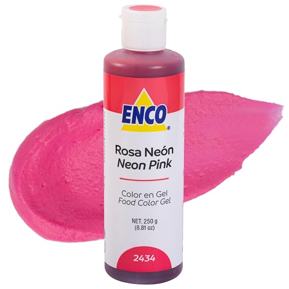 ENCO Food Coloring Gel Neon Pink 8.8 oz (250g) Concentrated, Vegan