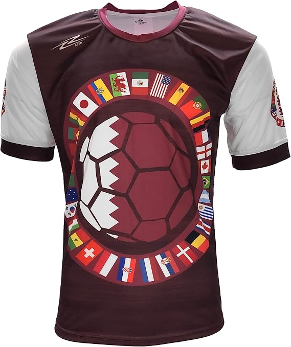 ARZA Mens Soccer Jersey 2022 International National Teams Mundialista Burgundy