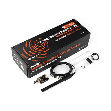 Gravity: Analog Dissolved Oxygen Sensor Kit | Galvanic Probe, No Polarization | DO Meter (0-20mg/L) | 3.3V-5V for Arduino, ESP32 & Raspberry Pi | Water Quality Monitor for Aquaculture & IoT