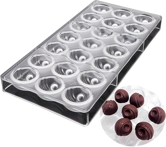 21 Wells Hemisphere Candy Nut Shape Polycarbonate Chocolate Mold Half Ball Sugarcraft Making Ice Cube Maker DIY Baking Supplies