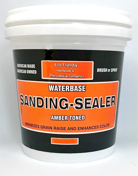 CrystaLac, Clear Amber Toned Sanding Sealer (Clear Amber Toned, 8oz Mini)