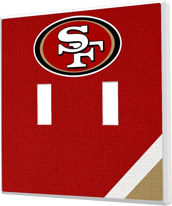 Keyscaper San Francisco 49ers Diagonal Stripe Double Toggle Light Switch Plate