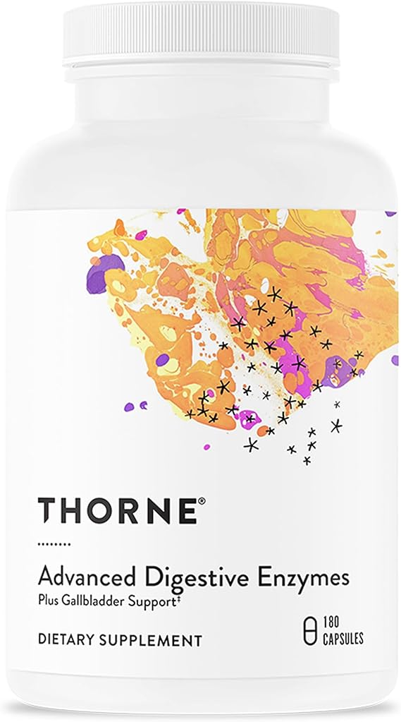 Thorne Advanced Digestive Enzymes, Pepsin & Betaine HCl, 180 Capsules