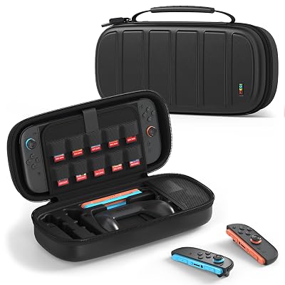 MEQI Carrying Case for Nintendo Switch 2, Hard Shell Travel Case with Large Storage for Storing Console, Joy-Con 2, 10 Game Cards, Cable & Charger