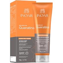 Inoar Keratin Recharge Cream, Hydrolyzed Keratin & Wheat Protein, Hair Strengthening & Elastic, 3.5 Ounce