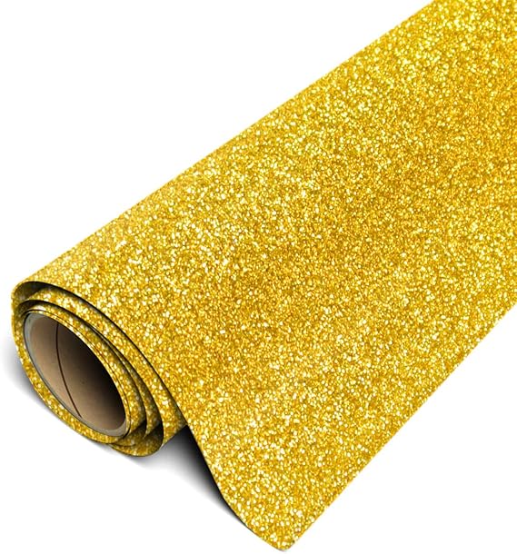 Siser Glitter HTV 12"x3ft Roll (Gold) Iron on Heat Transfer Vinyl