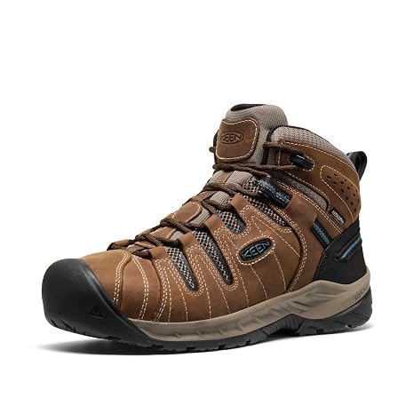 KEEN Utility Men's Flint 2 VersaTREAD Non Slip Mid Height Steel Toe Waterproof Work Boots, Cascade Brown, 10.5 EE