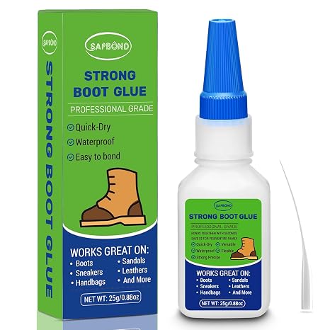 25g Cowboy Boots Glue: Waterproof Professional Glue for Muck, Hiking, Suede, Repair Heel, Working Boot Sole
