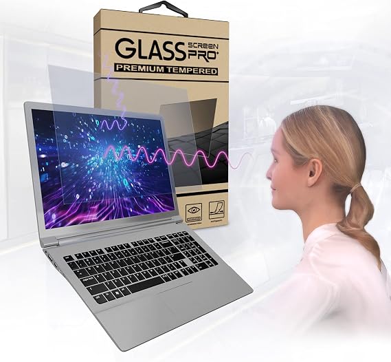 EZ-Pro Screen Protector Blue Light Tempered Glass Screen Protector for 15.6 Inches Laptop, 9H Hardness and Crystal Clear, Compatible with Any 15.6 inch Touch Screen Laptop