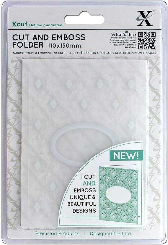 Xcut 11x15cm Craft Embossing Folder Diamond Lattice Design, For Card Making, Decoration, Scrapbooking, Stamping, Suitable With Most Cutting Machines, Craft Supplies For Birthday, Christmas, Wedding