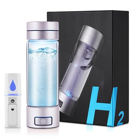 Upgraded 3-in-1 Hydrogen Water Bottle Generator up to 5000PPB Hydrogen Inhalation Machine Hydrogen Water Maker with SPE PEM Technology (Nasal Cannula Not Included)