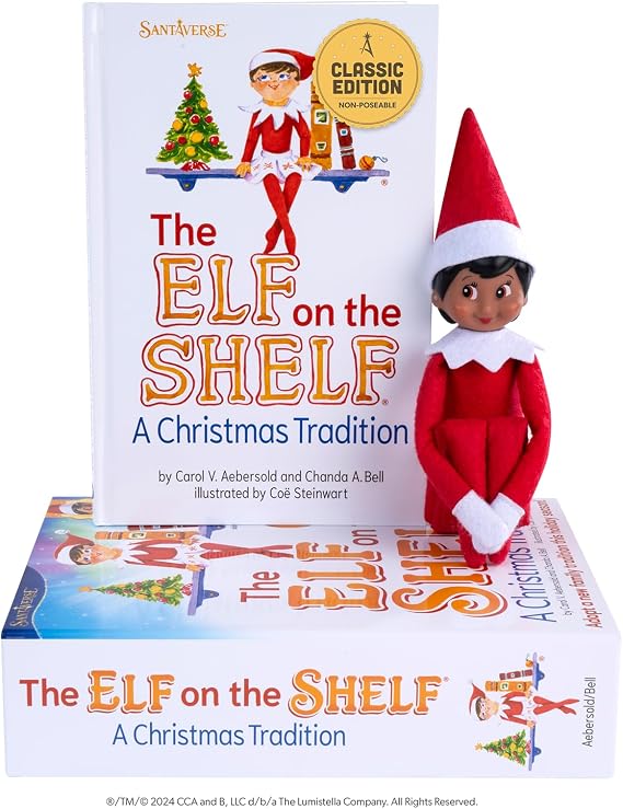 The Elf on the Shelf Box Set - Girl Scout Elf with Brown Eyes | Official Elf doll, Christmas tradition storybook, adoption certificate, ages 3+