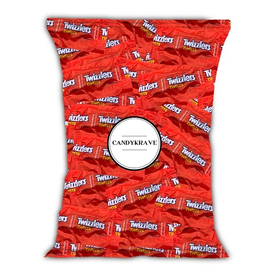 CandyKrave Twizlers Strawberry Flavor Twist Candy - (2lb 70+ Pieces) Bulk Individually Wrapped twizzllers Candy - Chewy & Delicious strawberry Flavor Candy for Birthdays, Easter & Christmas