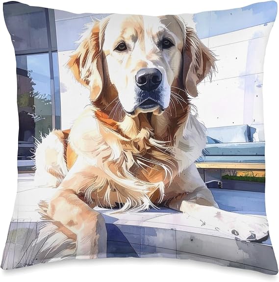 Golden Retriever Vet Tech Dog Trainer Veterinarian Dog Mom Throw Pillow