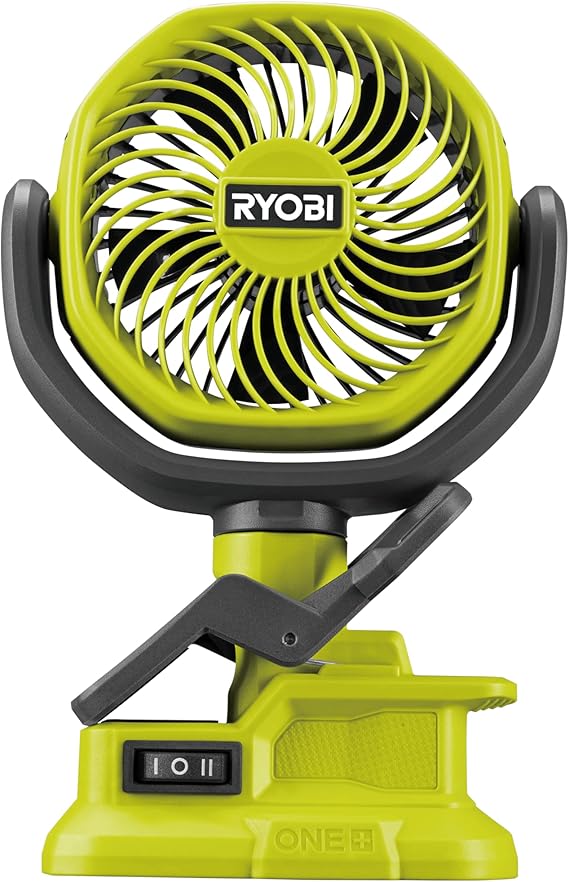 Ryobi RCF18-0 18V ONE+ Cordless 10cm Clamp Fan (Bare Tool) Hyper Green