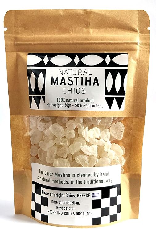 Chios Mastiha Tears Gum Greek 100% Natural Mastic Packs From Mastic Growers (50gr Medium Tears)