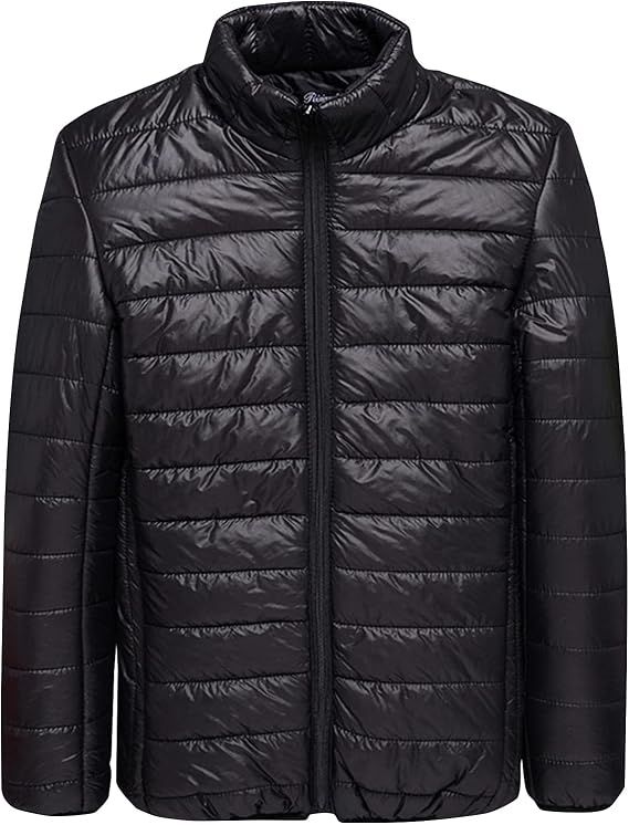 Mens Lightweight Jacket Men Solid Casual Stand-up Collar Down Zipper Warm Down Jacket Coats Male Outerwear Winter Bodywarmer Outdoor