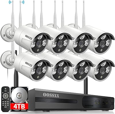 Dual Antennas for WiFi Enhanced & 60 Days Storage AI Human Detected 2K 3.0MP Wireless Security Camera System,OOSSXX 10 Channel DVR HD Outdoor Home Surveillance WiFi Cameras Systems