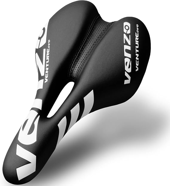 Venzo Comfortable Bike Bicycle Saddle Seat - for MTB, Road, Exercise, Trekking, Folding, Hybrid & Cruiser Bikes - XC Saddle Seat - White